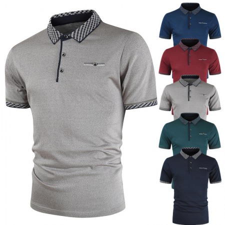 Short-Sleeved Lapel Bottoming Shirt Men's Plus Size T-Shirt